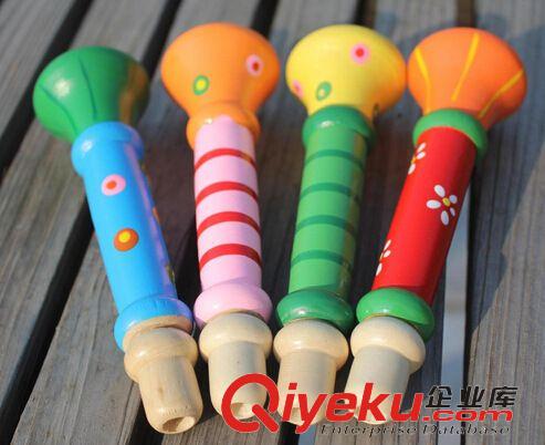 幼兒樂器 地攤熱賣玩具 卡通木制兒童小喇叭玩具 嬰幼兒教具 兒童早教樂器原始圖片2