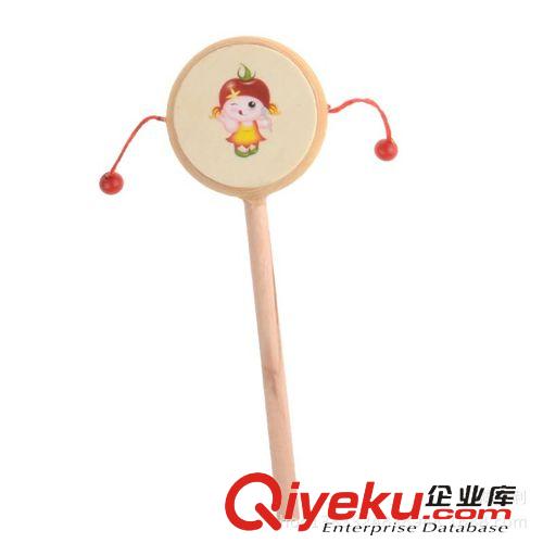 幼兒樂器 廠家直銷中號彩印木制撥浪鼓 兒童/寶寶玩具 地攤熱銷80后玩具原始圖片3