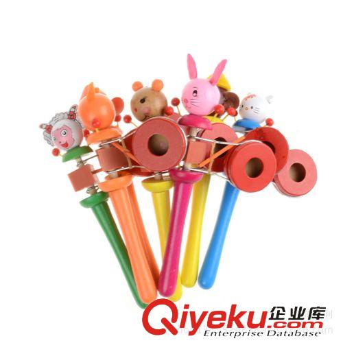 幼兒樂器 廠家直銷爆款木制玩具木頭人短款搖搖鼓/手搖鼓 地攤廟會熱賣產品原始圖片2