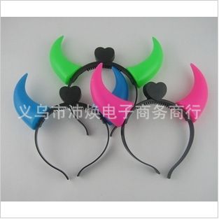 助威玩具 發(fā)光牛角/發(fā)夾角燈/夜光閃光牛角/發(fā)光牛角頭箍 演唱會牛角燈
