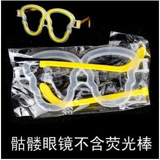 熒光棒 熒光眼鏡 骷髏頭熒光眼鏡架子 眼睛配件原始圖片3
