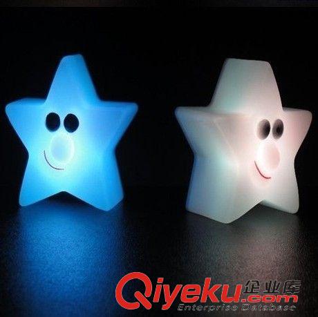 小夜燈 五角星小夜燈 星星表情小夜燈 創(chuàng)意LED小夜燈 七彩小夜燈