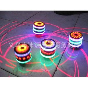 懷舊玩具 閃光陀螺/七彩音樂陀螺/仿木陀螺/發光玩具、發光玩具批發原始圖片2