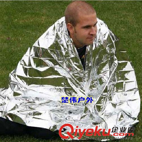 戶外應急用品（急救配件） 戶外便攜多功能急救保溫毯 210*130雙面銀色求生救生毯防曬毯