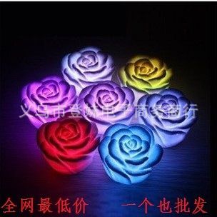 小夜燈 七彩玫瑰花小夜燈 七彩LED燈 情人節(jié)/生日禮物 婚慶節(jié)日禮品 批發(fā)