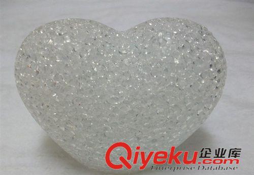 水晶夜灯 水晶之恋 梦幻红色水晶心 浪漫爱心七彩灯8CM ( 水晶心)