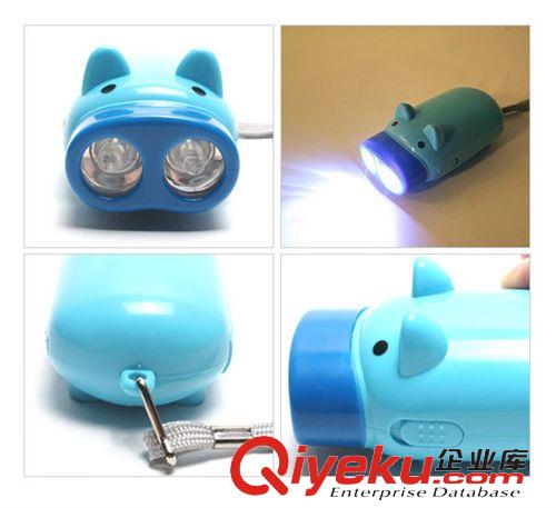 強光手電 小豬手電筒/環(huán)保手壓電筒/手壓式自發(fā)電手電筒/LED電筒原始圖片2
