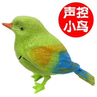 嬰兒玩具 發聲仿真聲控鳥 會鳴叫 彩色 電子鳥 震動鳥 兒童寶寶玩具