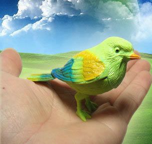 嬰兒玩具 發聲仿真聲控鳥 會鳴叫 彩色 電子鳥 震動鳥 兒童寶寶玩具