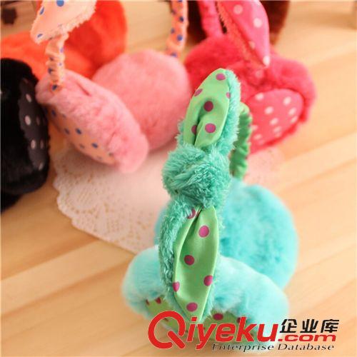 秋冬用品 新款圓點蝴蝶結女生耳罩 秋冬時尚毛絨耳罩耳暖批發原始圖片2