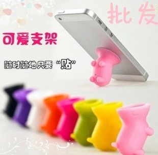 紅繩手機 小豬手機支架 iPhone5 4S蘋果手機 三星小米韓國可愛手機吸盤原始圖片3