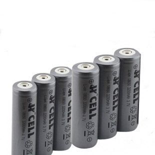 手電筒配件 灰色18650充電鋰電池 3200mAH (18650電池） 3.7V鋰電池70克