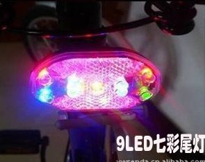 自行車燈 夾 9LED單車尾燈山地車尾燈自行車尾燈后包燈 二入色50克