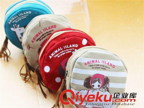 袋子||包包||盒子 韓國(guó)創(chuàng)意卡通個(gè)性可愛(ài)普拉女孩圓形拉鏈小零錢(qián)包鑰匙包硬幣包原始圖片3