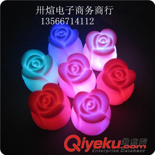 情人節系列 七彩百合玫瑰花小夜燈 七彩LED燈 情人節 生日 婚慶節日禮品批發