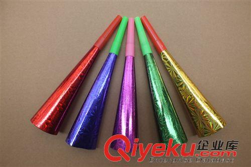 PARTY派對用品 鐳射紙喇叭，節(jié)日派對對禮品 金絲喇叭鋁箔金紙條 雨絲喇叭直銷原始圖片2