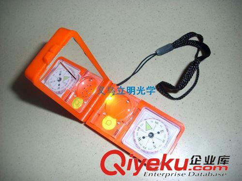 指南針 戶外T10多功能指南針濕溫度計表 求生口哨手電筒放大鏡塑料指北針原始圖片3