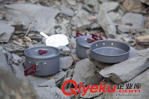 戶外/野營爐具 戶外野營登山徒步 2-3人戶外套鍋便攜餐具 組食具合鍋具套裝野營原始圖片2