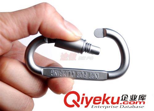 快掛/掛鉤/鎖扣 硬質鋁合金D型帶鎖快掛 鑰匙扣多功能背包扣可OEM原始圖片2