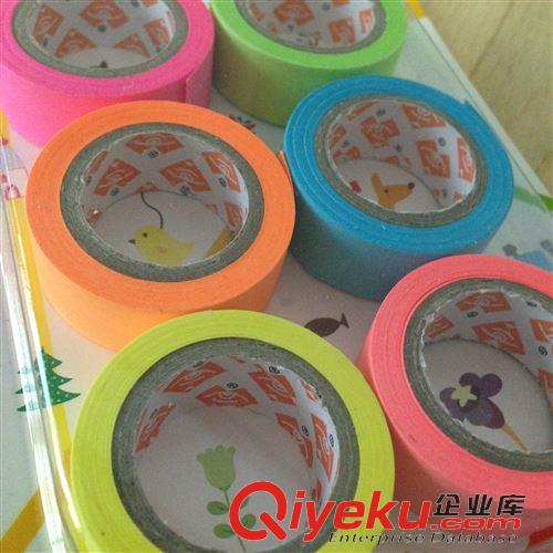 15年4月新品 智博11035熒光色彩色紙膠帶  15mm*5m 卡裝紙質膠帶 學生用品