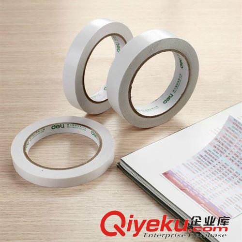 膠粘用品 得力30406雙面膠帶 1.8mM寬超強(qiáng)粘力超薄文具雙面膠 單卷包裝原始圖片3