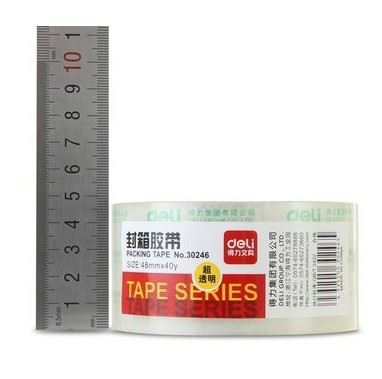 膠粘用品 得力透明膠帶(deli)30246 超透封箱膠帶/打包膠帶48mm*40y原始圖片2
