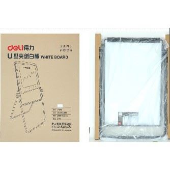 會議展示 得力會議白板7891 U型可翻轉夾紙培訓講解板deli立式升降掛紙白板原始圖片3