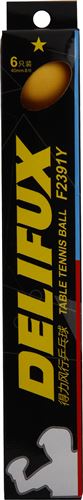得力體育用品系列 新款 zp得力風(fēng)行F2391 乒乓球 一星黃色 白色 6個(gè)裝