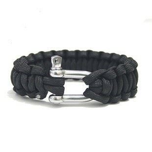 戶外裝具護(hù)具 廠家批發(fā) cdj傘繩手鏈 求生繩 O型鋼扣手鏈 U型救生繩索原始圖片3