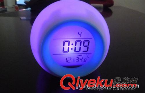 精品電子鬧鐘 球型時計，七彩萬年歷，七彩鐘，自然聲鬧鐘，時鐘萬年歷，電子鐘原始圖片2