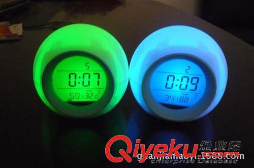 精品電子鬧鐘 球型時計，七彩萬年歷，七彩鐘，自然聲鬧鐘，時鐘萬年歷，電子鐘原始圖片3