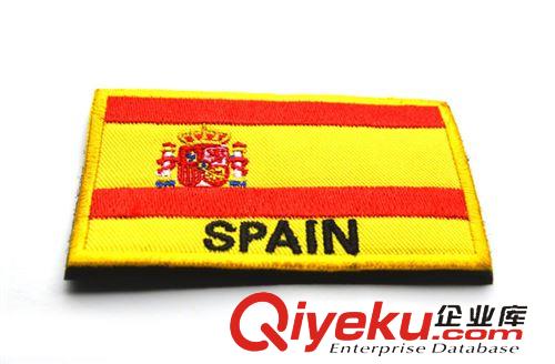 2015.4新款 3D刺繡魔術貼章 西班牙spain國旗臂章 布標貼 各國國旗訂制原始圖片2