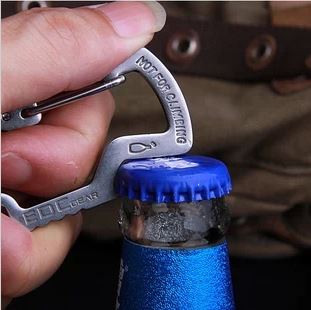 EDC (every day carry) 淘寶曝款 多用途D型開瓶器快掛登山扣 不銹鋼材質(zhì) 戶外實(shí)用工具原始圖片3