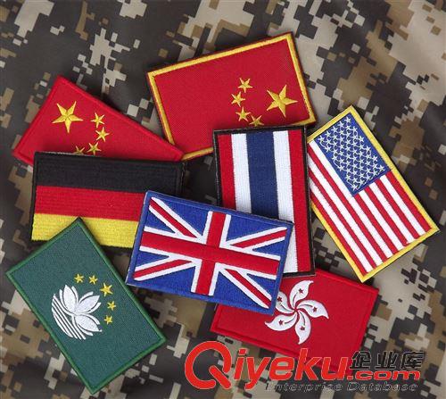 臂章 胸章 魔術貼章 【廠家現(xiàn)貨+訂制】美國國旗刺繡魔術貼 臂章 背膠+滿繡+送毛面原始圖片3