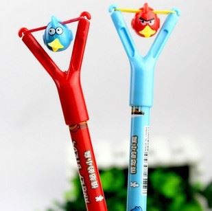 書寫筆類 Z403 文具批發(fā)新品帶dg憤怒的小鳥圓珠筆 好可愛dg筆 17g