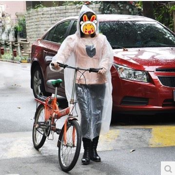 自行車小配件 戶外必備 旅行旅游一次性雨衣便攜式加長雨衣透明雨披風(fēng)原始圖片2