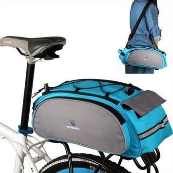 樂炫系列 ROSWHEEL/樂炫自行車山地車多用后貨架包 馱包+背包+手拎包 14541
