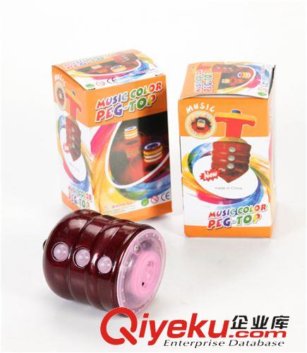 地攤熱賣玩具 tj批發(fā)新款七彩電動音樂閃光仿木陀螺動感音樂陀螺玩具兒童玩具原始圖片3