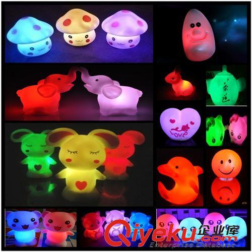 發光玩具 七彩發光創意迷你圓形/型玫瑰燈 情人節禮品 地攤貨源熱賣 夜光