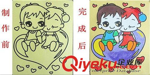 沙畫 大號沙畫批發(fā) DIY手工制作 DIY益智玩具大號黃底 兒童沙畫批發(fā)原始圖片2