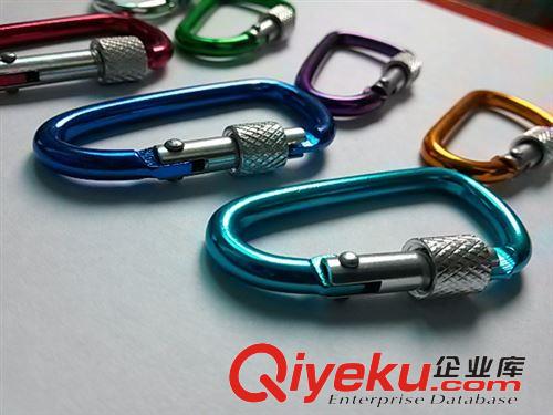 鋁合金登山扣 供應(yīng) ：鋁合金D型快掛扣/5號帶鎖登山扣掛扣裝備原始圖片3