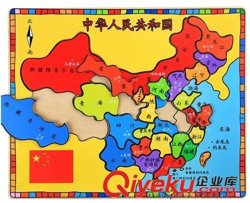 拼圖拼板/拼拼樂 木制中國地圖 拼圖拼板 兒童益智早教玩具 蒙氏教具原始圖片2