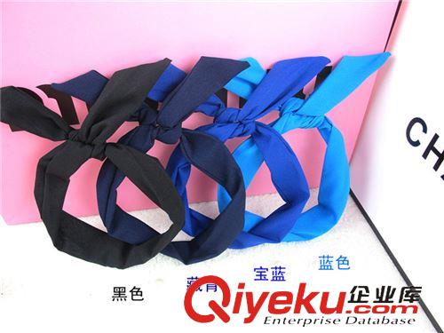 飾品系列 2014新款韓版高檔糖果色發(fā)飾兔耳朵發(fā)帶 頭飾多彩布藝vivi發(fā)帶原始圖片3