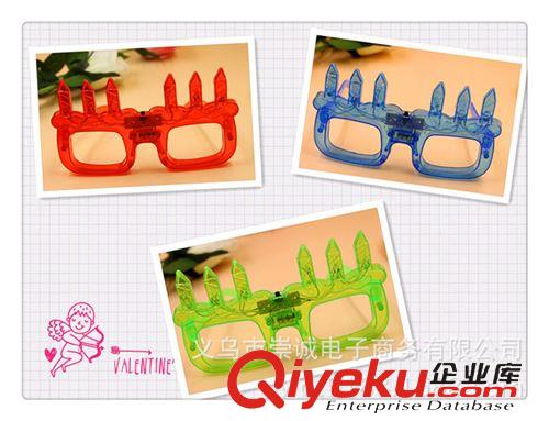演出晚會(huì)派對(duì)用品 兒童閃光眼鏡 大蝴蝶 蝙蝠 生日蠟燭造型 發(fā)光眼鏡 化妝舞會(huì)派對(duì)原始圖片2