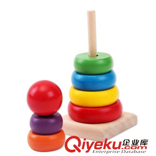 益智玩具 【小皇帝】木質(zhì)彩虹塔 小號(hào)彩虹塔 兒童木制木質(zhì)益智玩具批發(fā)0.18