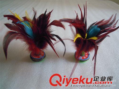 傳統(tǒng)玩具系列 批發(fā) 五彩雞毛毽子 大花毽球 公雞毛毽子 比賽專用鍵 耐踢 大神鷹