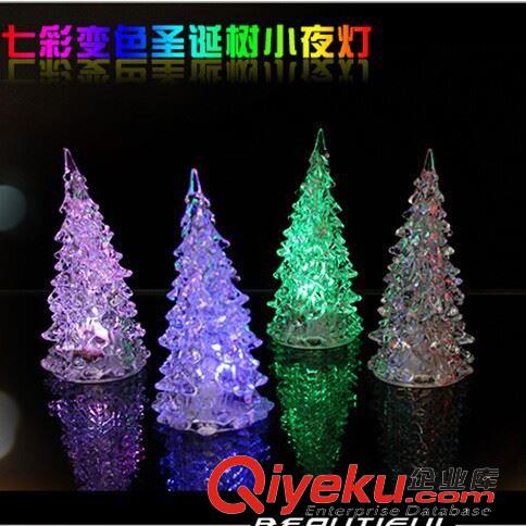 全部產品鏈接 地攤熱賣水晶圣誕樹小夜燈 亞克力圣誕樹七彩小夜燈創意led小夜燈
