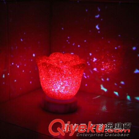 diy 創(chuàng)意禮品 地?cái)偀豳u 大號(hào)水晶七彩玫瑰花拍拍燈 玫瑰小夜燈 七夕情人節(jié)禮品原始圖片2