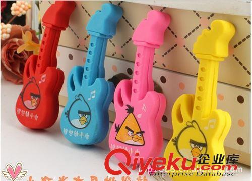 文具 q277學生文具批發 吉他造型 憤怒的小鳥橡皮擦 可愛卡通橡皮擦
