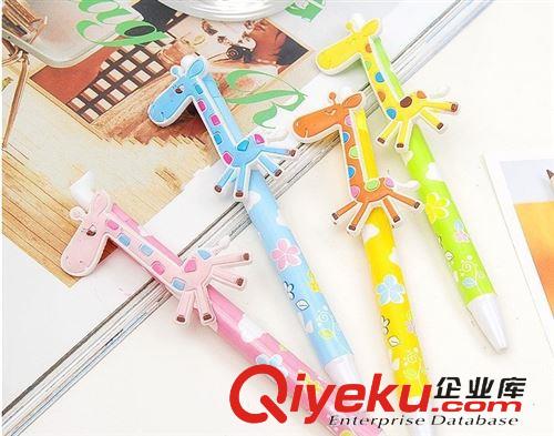 文具 韓國文具批發 可愛卡通長頸鹿圓珠筆 4色混 小學生用品 薄利多銷原始圖片3